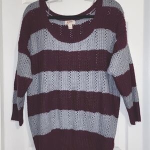 Arizona Jean Company Purple and Gray Sweater Sz 1X